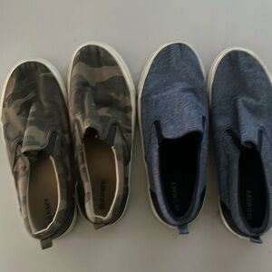 Set of 2.  Old navy canvas slip on sneakers. Girls size 5